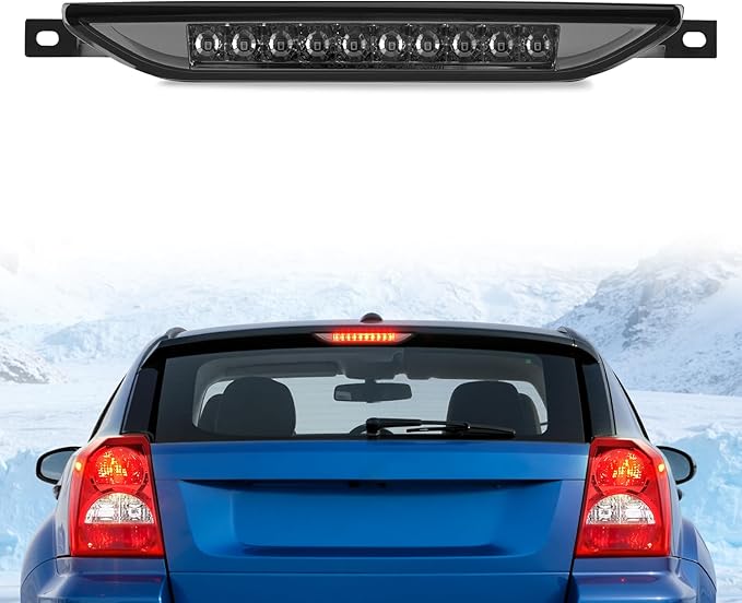 Nilight Third Brake Light Tail High Mount 3rd Stop Lights Smoked Lens for Dodge Caliber 2007-2012 Durango 2011-2017 Jeep Cherokee 2011-2017 Compass 2007-2016 Van SUV Rear Center Cab Lamp