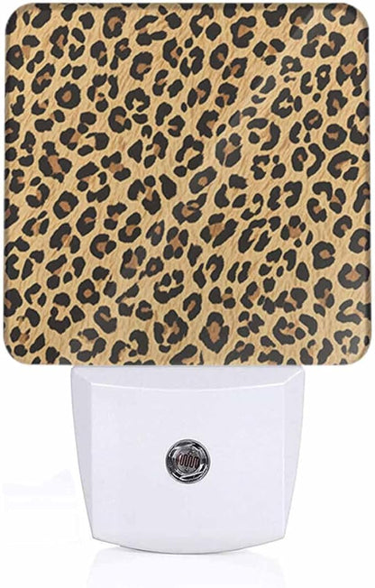 Leopard Print Night Light Animal Print LED Night Lights Plug into Wall for Stairway Hallway Bedroom 0.5W Nightlight