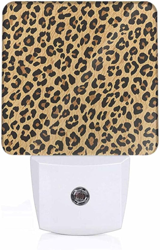 Leopard Print Night Light Animal Print LED Night Lights Plug into Wall for Stairway Hallway Bedroom 0.5W Nightlight
