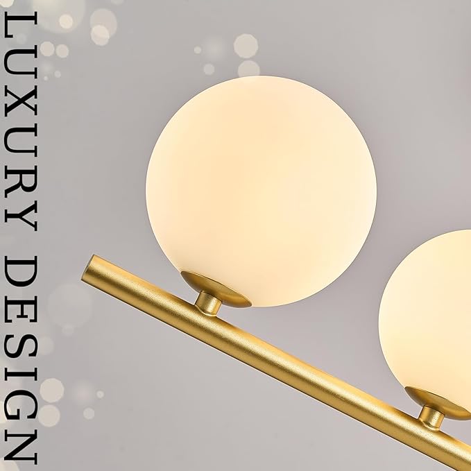 CATINER 12 Lights Gold Sputnik Chandeliers L36”Mid Century Ceiling Pendant Lighting with Milk Glass Globe Shades Modern Chandelier for High Ceiling Foyer Living Room Dining Room