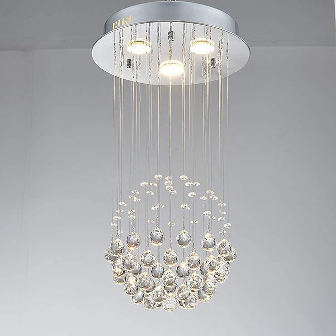 Saint Mossi 3-Lights K9 Crystal Chandelier Modern Chandelier Light Fixture,Mini Chandelier Small Chandelier Modern Flush Mount Ceiling Light Fixtures,H22 X D13