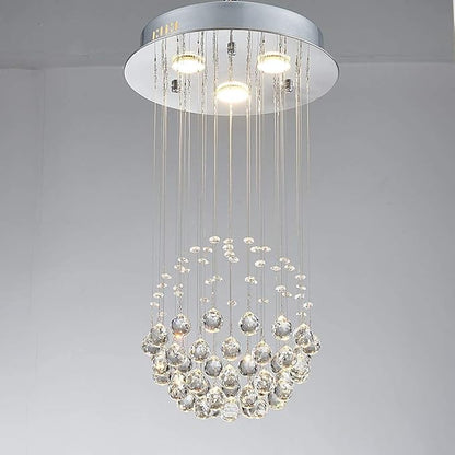 Saint Mossi 3-Lights K9 Crystal Chandelier Modern Chandelier Light Fixture,Mini Chandelier Small Chandelier Modern Flush Mount Ceiling Light Fixtures,H22 X D13