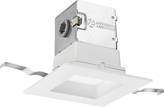 Lithonia Lighting 4JBK SQ 30K 90CRI MW M6 Canless Kit, Square, Matte White