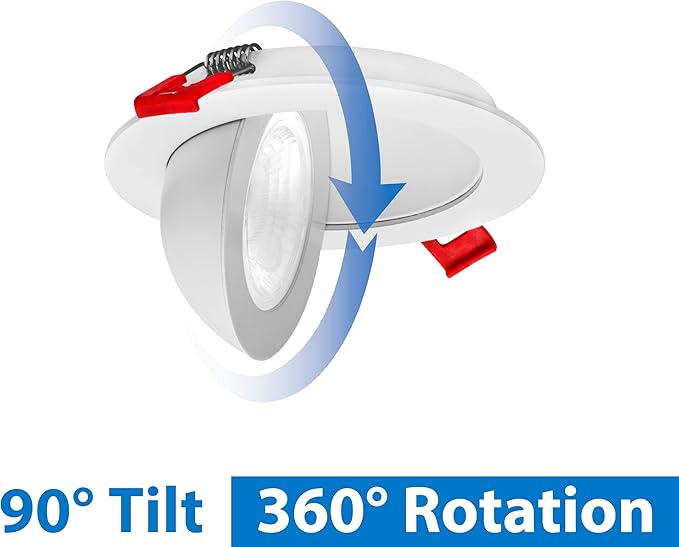 DGF 4-inch White Selectable Canless Floating Gimbal LED Recessed Downlight (DGF43120SRDWH)
