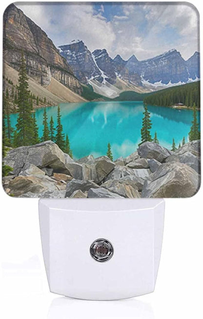 Mountains Forests and Lakes Night Light Autumn Mountain Scenery Plug into Wall with Dusk to Dawn Light Sensors 0.5W Warm Nightlights for Bedroom Bathroom Hallway