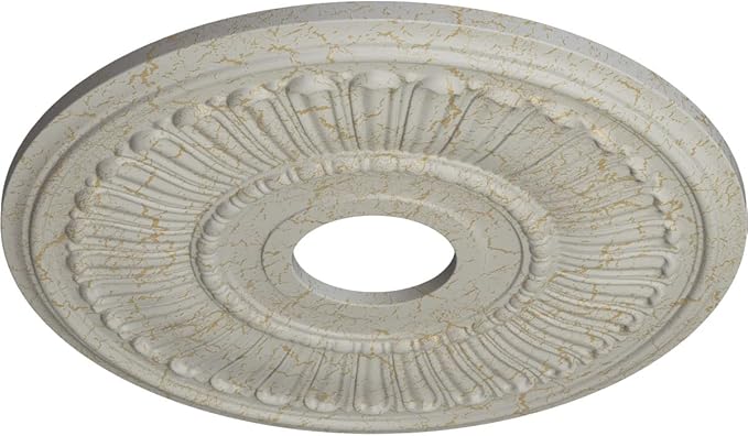 Ekena Millwork Melonie Ceiling Medallion, Pot of Cream Crackle