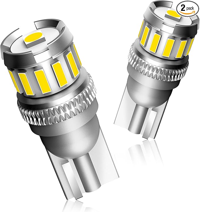 AUTOONE 194 LED License Plate Light 300% High Brightness T10 168 2825 W5W Bulbs for Dome Map Door Courtesy Interior Car 6500K White, Pack of 2