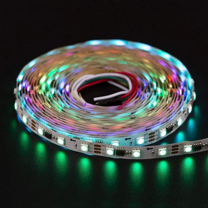 BTF-LIGHTING WS2811 DC24V 32FT Addressable RGB LED Strip 600LEDs 100Pixels Dream Color White PCB IP30 Non-Waterproof Works with Arduino/Respberry/etc Prevent Voltage Droping(No Adapter or Controller)