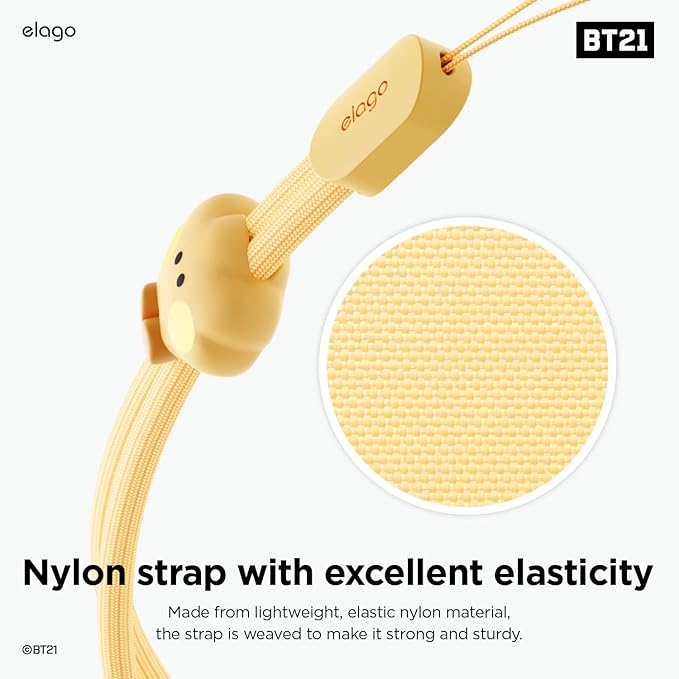elago | LINE FRIENDS BT21 [OFFICIAL MERCHANDISE] Lanyard Wrist Strap, phone charm, keychain, Anti drop, Adjustable Button