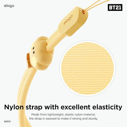 elago | LINE FRIENDS BT21 [OFFICIAL MERCHANDISE] Lanyard Wrist Strap, phone charm, keychain, Anti drop, Adjustable Button
