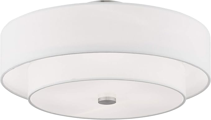 Livex Lighting, 51045-91, Meridian, Cieling Mount, 4 Light, Brushed Nickel