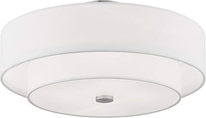 Livex Lighting, 51045-91, Meridian, Cieling Mount, 4 Light, Brushed Nickel