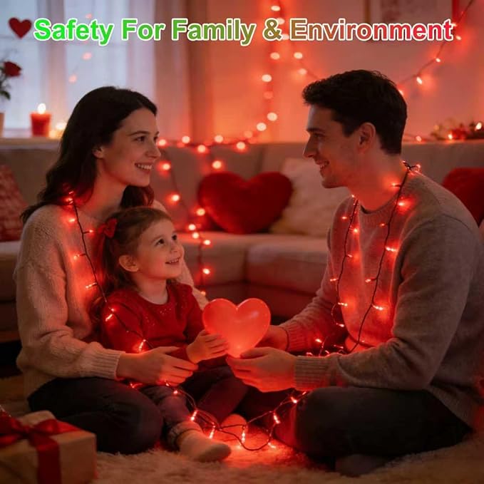 470FT 1500LED Valentine Lights Indoor Outdoor, 12 Modes Red Valentines Day Decorations with Timer Dimmable, Waterproof Green Wire Christmas Lights for Tree Xmas Patio Fence Balcony Garden Party
