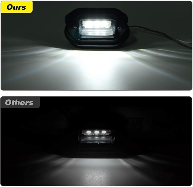 Nilight 2PCS 12V LED License Tag Light Convenience Courtesy Door Step Lights Waterproof Rainproof Dome Cargo Under Hood Legal for Car Truck RV Trailer
