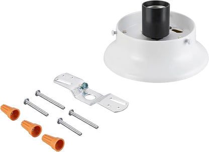 Aspen Creative 22102-03-1, Flush Mount Ceiling Fixture Shade Holder Kit in Matte White Finish 3-5/8" Fitter, 4-3/4" Diameter x 1-3/4" Height