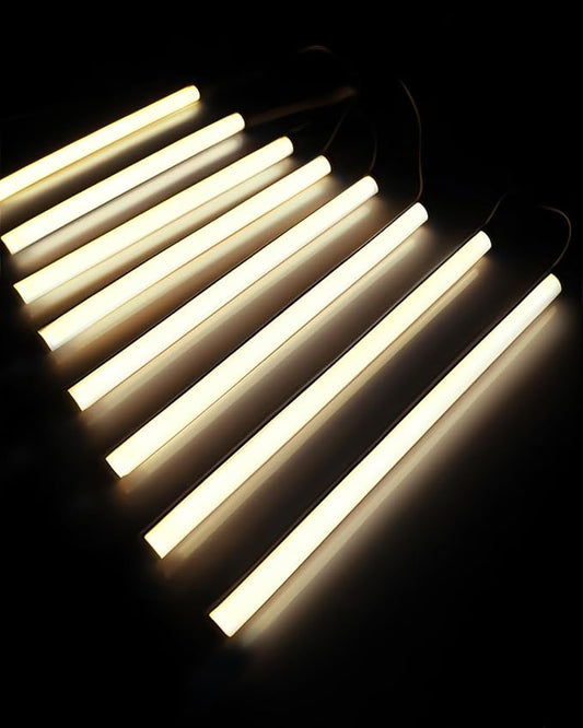 Cefrank Under Cabinet LED Light Bars, V-Shape, 8pcs 12", 16 Watt 1600 Lumens, Warm White 3000K