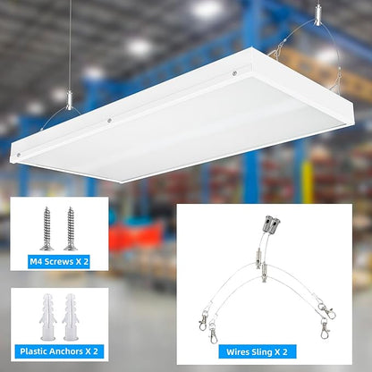 2FT LED Linear High Bay Shop Light with Motion Sensor, 150W High Bay Led Shop Lights, 21000LM 5000K Linear Hanging Shop Light, 400W-500W HPS Eqv., 100-277V Commercial Hanging Lamp for Garage Warehouse