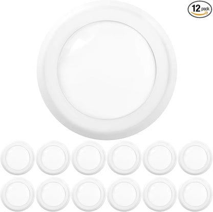 Sunco 12 Pack 5/6 Inch LED Disk Lights, Disc Lights Ceiling, LED Flush Mount Recessed Can Lighting, 1050 LM, 2700K Soft White, Dimmable, 15W=75W, Damp Rated ETL