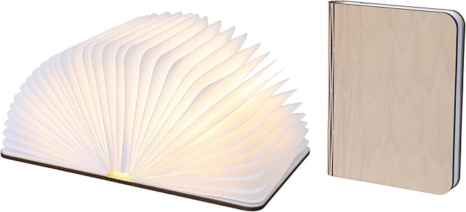 8.3 Inch Wooden Book Lamp, Book Lovers Gifts,Teacher Appreciation Gifts for Women, LED Ambient Lighting, Magnetic Mood Lighting for Home&Library Decor (Maple)