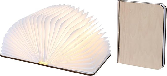 8.3 Inch Wooden Book Lamp, Book Lovers Gifts,Teacher Appreciation Gifts for Women, LED Ambient Lighting, Magnetic Mood Lighting for Home&Library Decor (Maple)