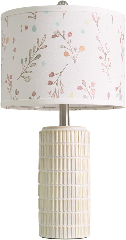 PoKat 23'' Table Lamp with Flower Lampshade for Night Stands, Birthday Gifts for Women Mom, House Warming Gifts New Home Decor, Ceramic Lamp for Living Room, Modern Bedroom Lamp for Nursery