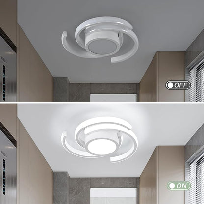 ADISUN LED Modern Ceiling Light,6000K Semi Flush Mount Ceiling Light Fixture,Unique White Ceiling Lights Fixtures for Living Room Bedroom Corridor Aisle Hallway Indoor Ceiling Lamp (D11 in*H3.9 in)
