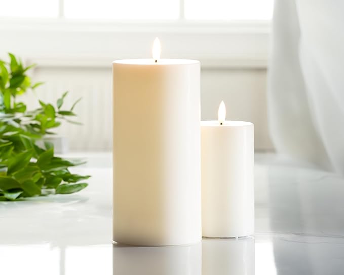 Abbott Collection Wax LED Flameless Pillar Candle - Sand (3x6 H)