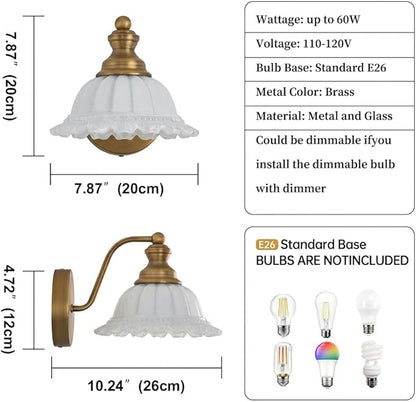 XIEDUN Vanity Light Brass Wall Sconces Vintage Bathroom Sconces
