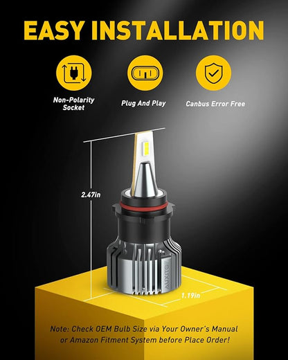 AUXITO PSX26W LED Fog Light, 6000LM 30W, Super Bright 12278 Fog Light Replacement, 6500K Cool White, H28W Fog Bulbs for Cars, Trucks