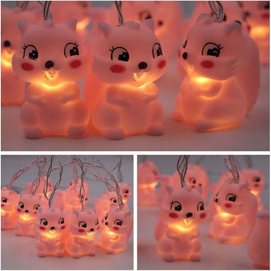 5.9ft/1.8M 10 LEDs Cute Animal Squirrel String Lights,Battery Powered Lights for Home Party, Children Kids Bedroom,Children Room,Nursery,Library or Any Kids Party Decoration.