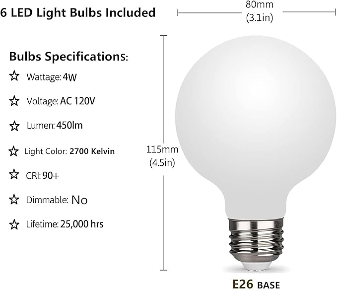 Modern Sputnik Chandelier, 6-Light Ceiling Light, 6 LED Light Bulbs Inlcuded for Bedroom,Dining Room,Kitchen,Office (Black)