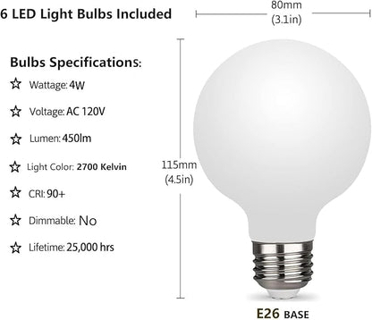 Modern Sputnik Chandelier, 6-Light Ceiling Light, 6 LED Light Bulbs Inlcuded for Bedroom,Dining Room,Kitchen,Office (Black)