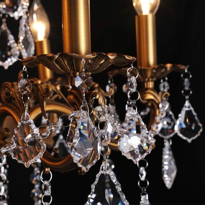 Crystal Chandeliers Contemporary Chandelier Island Lighting 8 Lights Candle Pendant Ceiling Light Fixture for Dining Room Living Room Kitchen Bedroom Hallway Entry D27.6