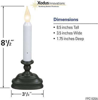 Xodus Innovations FPC1520A Battery Operated LED Window Candles with Dusk to Dawn Sensor, Aged Bronze/Black, (Pack of 6)