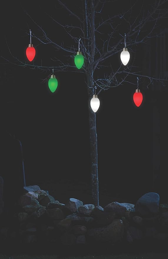 Xodus Innovations WP900 Battery Powered Hanging Decorative Outdoor Pulsing 8 inch C9 Bulb Style Light with Sensor Turns-On at Dark, Single