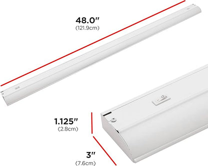 UltraPro 48 inch Hardwired Under Cabinet Lights, 3 Color Settings - 2700K/4000K/5000K - Warm White, Cool White, and Daylight, Under Cabinet Lighting, Dimmable Under Counter Lights for Kitchen, 45370