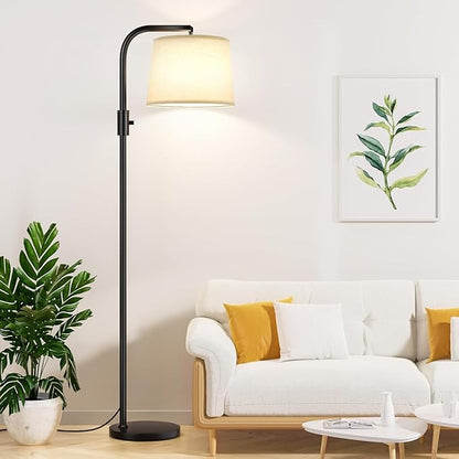 Ambimall Fully Dimmable Floor Lamp with 9W LED Bulb, Standing Lamp for Living Room with Adjustable Head, Modern Standing Tall Light with Rotary Switch for Office