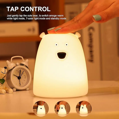 ZKLiLi Night Light for Kids Lamp, 16 Colors Lamp Cute, Dimmable Baby Night Lights for Nursery,Silicone Rechargeable Nightlight for Kids Room, Kawaii Room Decor (GJDB01)