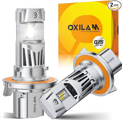 OXILAM H13 LED Light Bulb, 1100% Brighter 9008 Fog Bulb, 60,000Hrs Lifespan, 5MIN Direct Plug, IP68, Anti-Flicker LED Light for Cars Trucks SUVs, Pack of 2