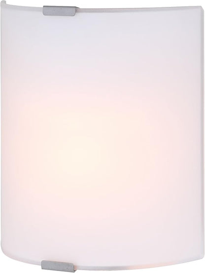 Canarm 1-Light Wall Sconce, Frosted Glass Shade with Gray Accents, Low-Profile Transitional Wall Lighting for Bedroom, Hallway or Living Room