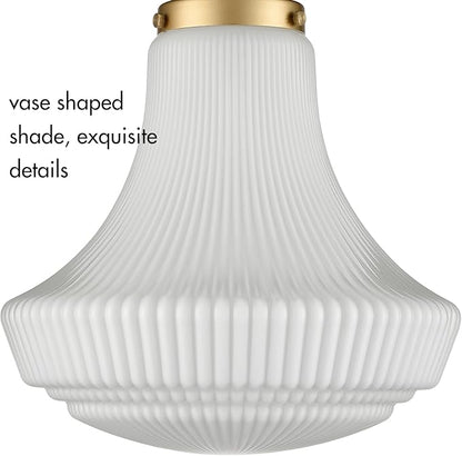 CLAXY Modern Gold Pendant Light Milk Glass Hanging Kitchen Pendant Light Fixture Dimmable- Adjustable Hanging Glass Pendant Lighting for Kitchen Dining Room Bedroom Restaurant