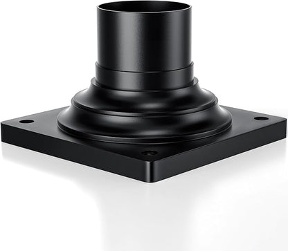 Outdoor Post Light Mounting Base 2 Packs, Matte Black Finish Traditional Base Mount, Waterproof Anti-Rust Cast Aluminum Pier Mount Base, 6" L x 6" W x 4.5" H