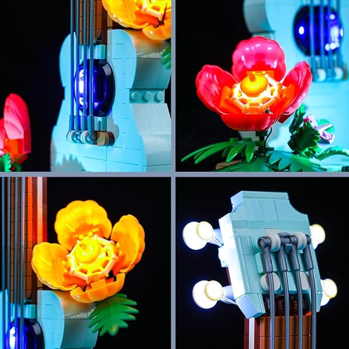 BrickBling LED Light Only, Compatible with Lego Creator 3 in 1 Tropical Ukulele 31156, Creative Lighting Kit Compatible with Lego Tropical Ukulele-Not Come with Model
