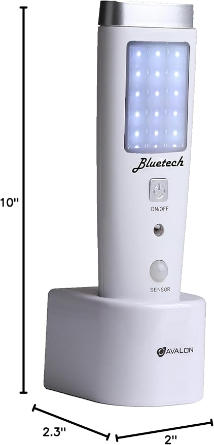 Bluetech A1EMERGENCYLIGHT Avalon LED Flashlight Night Emergency Preparedness, Portable Unit with Motion Detection,Power Failure Light & ETL Approved Blackout Light, 1 Pack, White