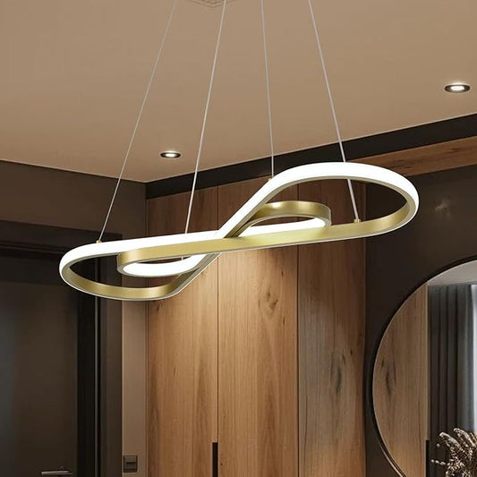 Gold Modern Chandelier for Dining Room,Creative Modern Led Pendant Light for Kitchen Island