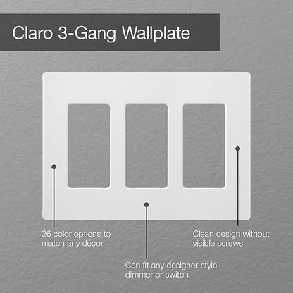 Lutron Claro 3 Gang Decorator/Rocker Wallplate, Satin, Taupe (2-Pack) | SC-3-TP