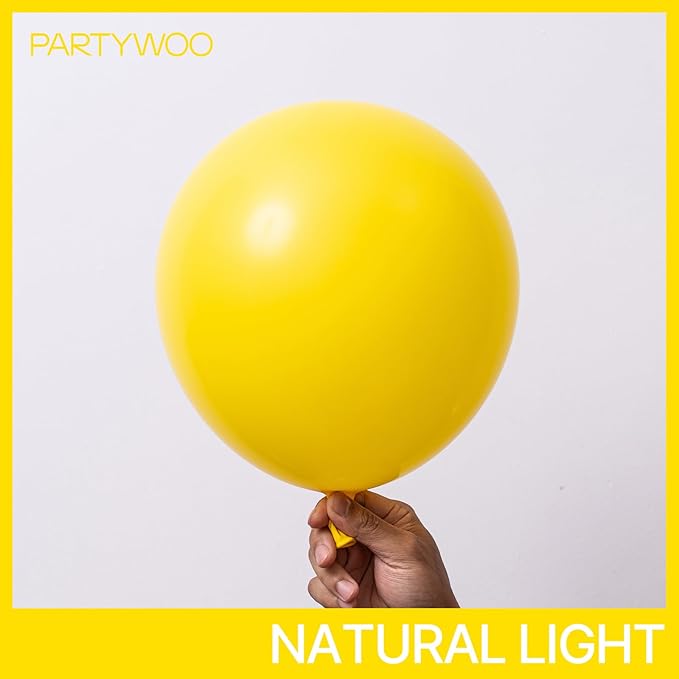 PartyWoo Yellow Balloons 145pcs Different Sizes of 18 12 10 5 Inch Matte Yellow Latex Balloon Arch Kit Garland for Easter Bee Baby Shower Sunflower Birthday Graduation Party Decorations Yellow-Y55