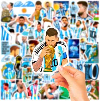 50PCS Soccer Player Messi Sticker for Fans, Vinyl Waterproof Laptop Water Bottle Stickers for Aldults Boys Girls Teens Cool Soccer Sport
