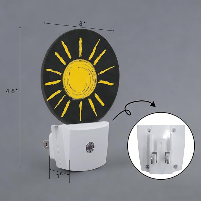 Sun Sunshine Painting Night Light Auto Sensor Led Dusk to Dawn Lamp Home Decor for Men Women