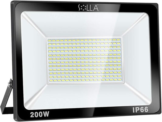 200W LED Flood Light Outdoor, 20000lm Super Bright Security Light, 1060W Equivalent, 6000K Daylight White, IP66 Waterproof Outside Floodlights, LED Exterior Light for Garage, Garden, Yard